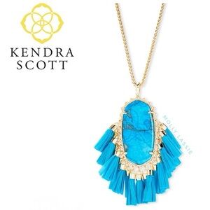 NWT Kendra Scott Turquoise and Gold Tassel Necklace